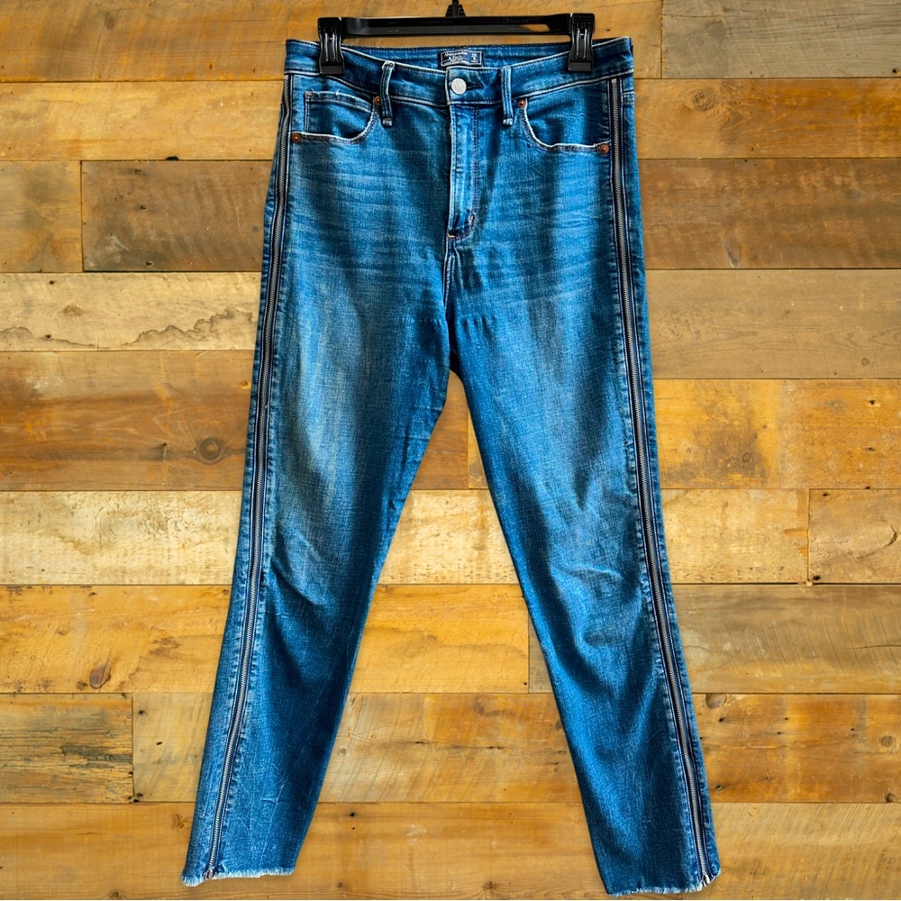 Abercrombie & Fitch High Rise Super Skinny Ankle Jean, Side Zippers | Size 29/8R